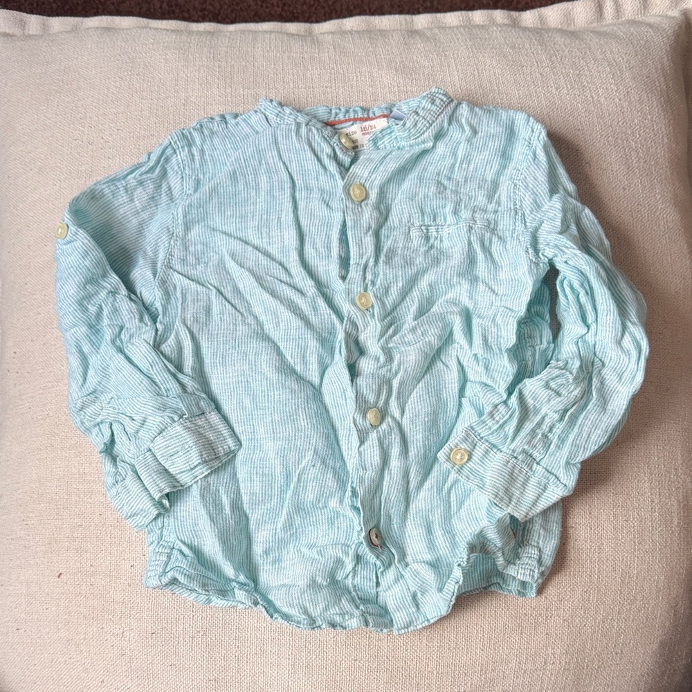 Zara Aqua Button-Down summer Shirt for Kids